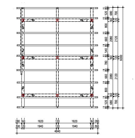 Carport-Satteldach 484x600cm Musterpark Abverkauf