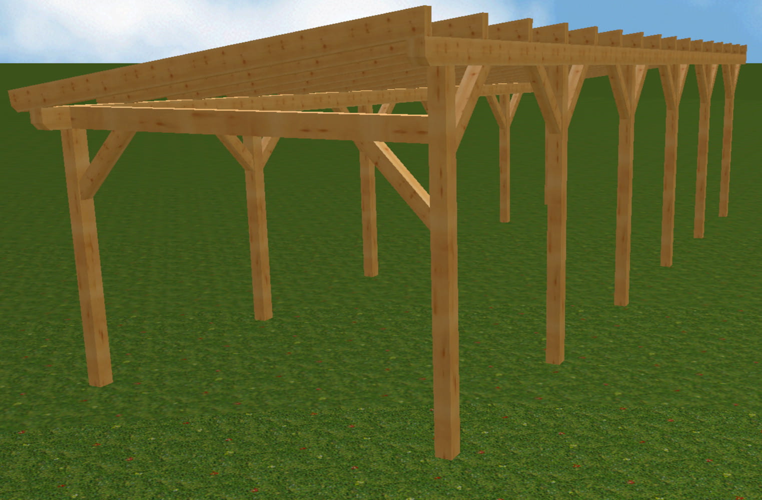 Doppelcarport Pultdach 1310 340x1100 Doppelcarport Pultdach 1310 340x1100