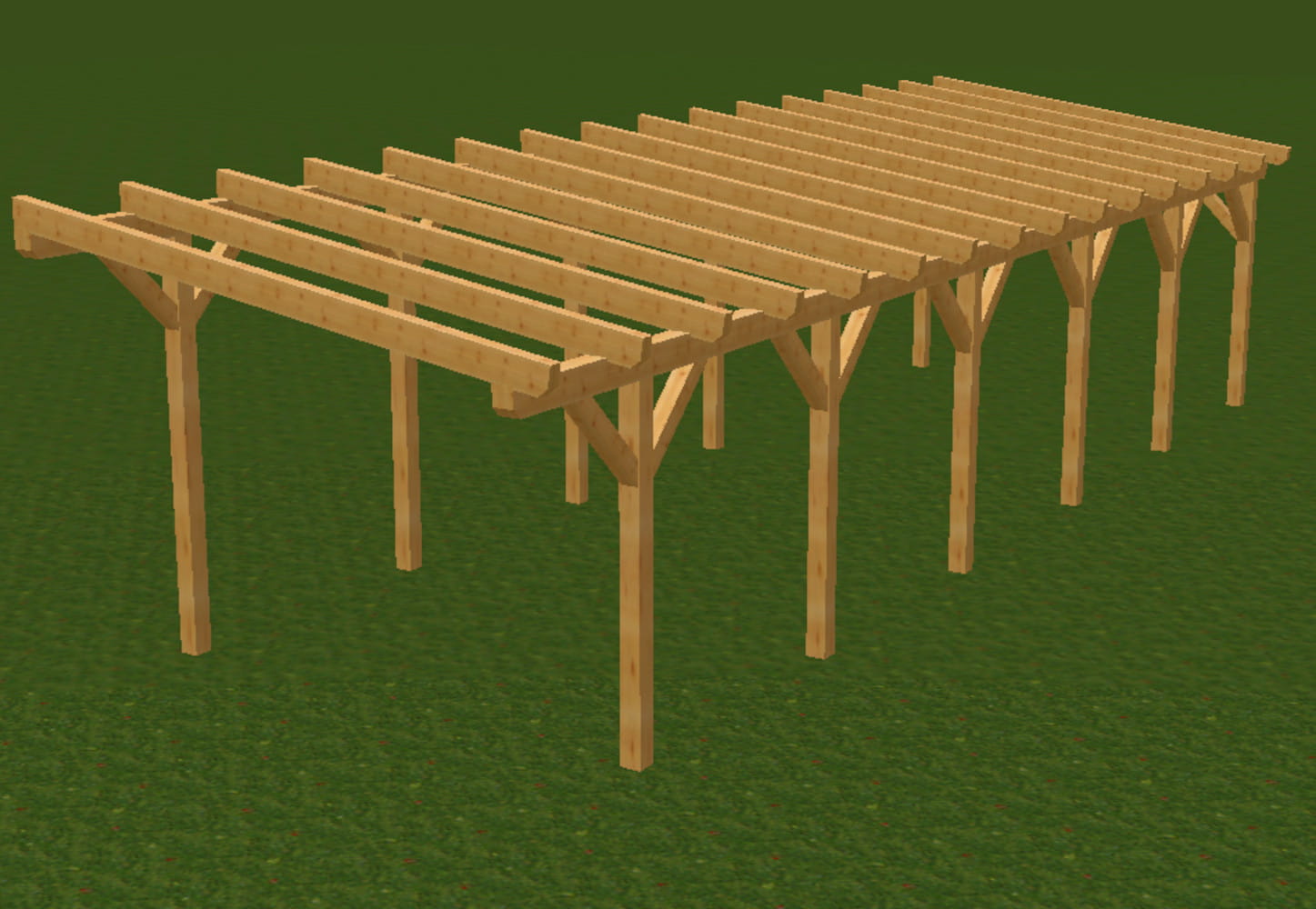 Doppelcarport Pultdach 1310 340x1100 Doppelcarport Pultdach 1310 340x1100