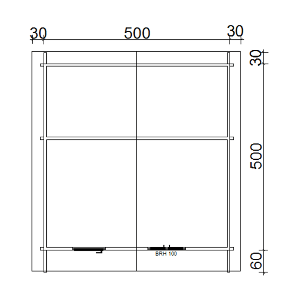 Bludenz Satteldach 500x500 44mm
