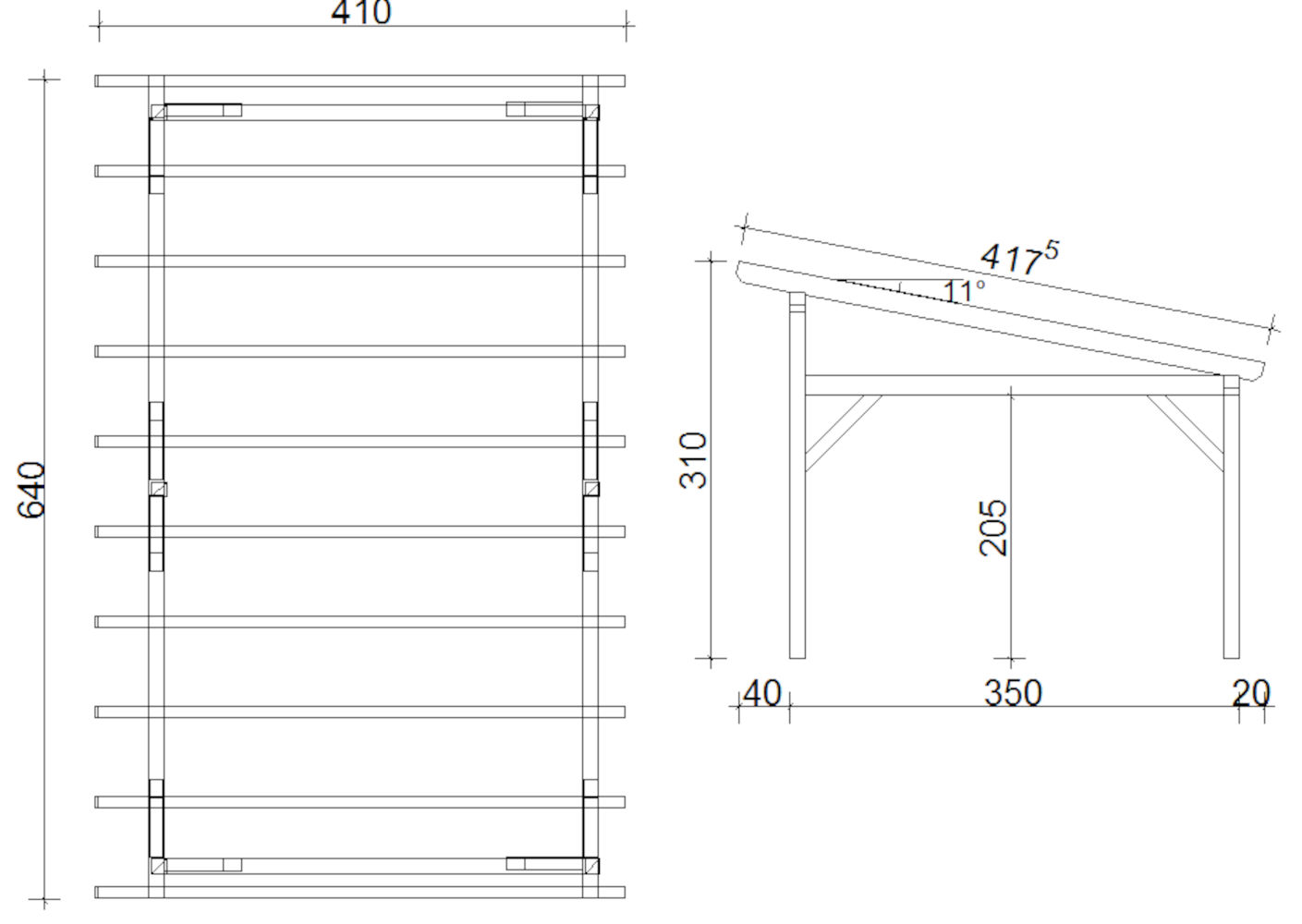 Pergola-Pultdach 1302 640x410cm