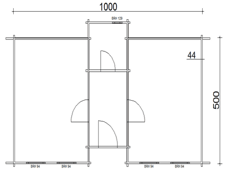 Venedig I Satteldach 500x1000 44mm