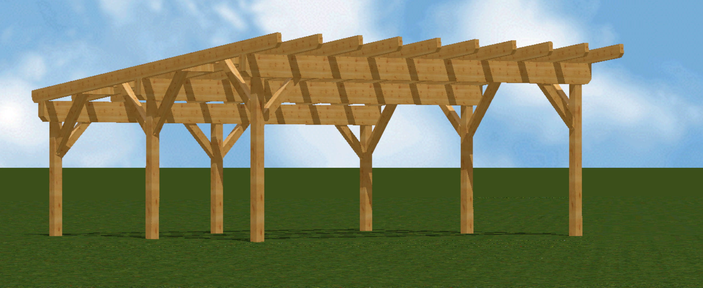 Doppelcarport-Pultdach 1301 680x600cm Doppelcarport-Pultdach 1301 680x600cm